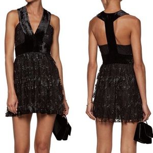 NWOT ALC black velvet racer back cocktail dress